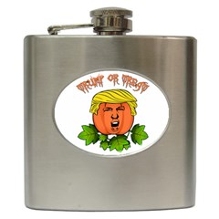 Trump Or Treat  Hip Flask (6 Oz) by Valentinaart