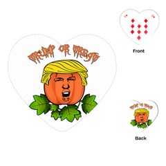 Trump Or Treat  Playing Cards (heart)  by Valentinaart