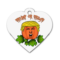 Trump Or Treat  Dog Tag Heart (one Side) by Valentinaart