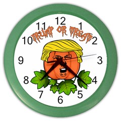 Trump Or Treat  Color Wall Clocks by Valentinaart