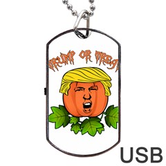 Trump Or Treat  Dog Tag Usb Flash (one Side) by Valentinaart