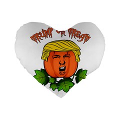 Trump Or Treat  Standard 16  Premium Heart Shape Cushions by Valentinaart