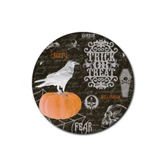 Vintage Halloween Rubber Coaster (round)  by Valentinaart