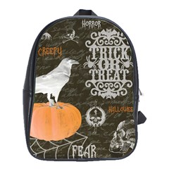 Vintage Halloween School Bag (large) by Valentinaart