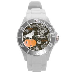 Vintage Halloween Round Plastic Sport Watch (l) by Valentinaart