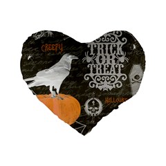 Vintage Halloween Standard 16  Premium Heart Shape Cushions by Valentinaart