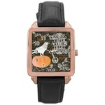 Vintage Halloween Rose Gold Leather Watch  Front