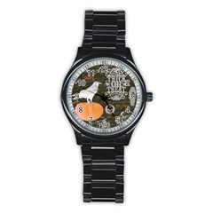 Vintage Halloween Stainless Steel Round Watch by Valentinaart