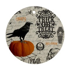 Vintage Halloween Round Ornament (Two Sides)