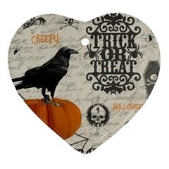 Vintage Halloween Heart Ornament (Two Sides)