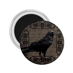 Vintage Halloween Raven 2 25  Magnets by Valentinaart