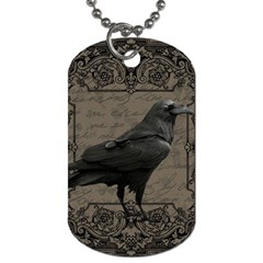 Vintage Halloween Raven Dog Tag (one Side) by Valentinaart