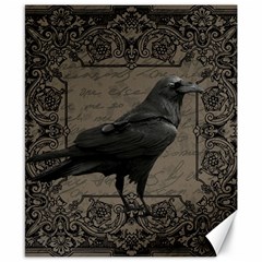 Vintage Halloween Raven Canvas 8  X 10  by Valentinaart