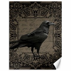 Vintage Halloween Raven Canvas 12  X 16   by Valentinaart