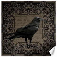 Vintage Halloween Raven Canvas 20  X 20   by Valentinaart