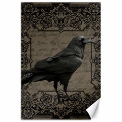 Vintage Halloween Raven Canvas 20  X 30   by Valentinaart