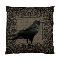 Vintage Halloween Raven Standard Cushion Case (two Sides) by Valentinaart