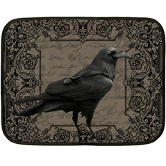 Vintage Halloween Raven Double Sided Fleece Blanket (mini)  by Valentinaart