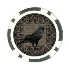 Vintage Halloween Raven Poker Chip Card Guard (10 Pack) by Valentinaart