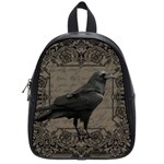 Vintage Halloween raven School Bag (Small) Front