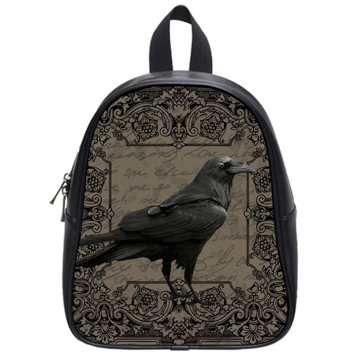 Vintage Halloween raven School Bag (Small)