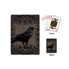 Vintage Halloween Raven Playing Cards (mini)  by Valentinaart