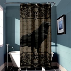 Vintage Halloween Raven Shower Curtain 36  X 72  (stall)  by Valentinaart