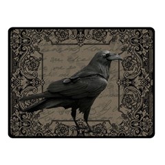 Vintage Halloween Raven Double Sided Fleece Blanket (small)  by Valentinaart