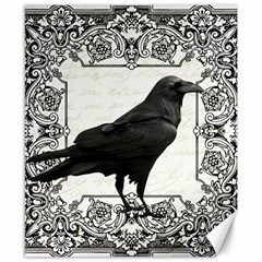 Vintage Halloween Raven Canvas 8  X 10  by Valentinaart