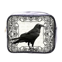 Vintage Halloween Raven Mini Toiletries Bags by Valentinaart