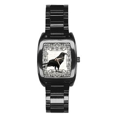 Vintage Halloween Raven Stainless Steel Barrel Watch by Valentinaart