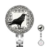 Vintage Halloween raven Stainless Steel Nurses Watch Front