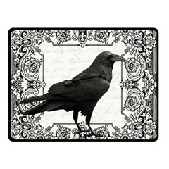 Vintage Halloween Raven Double Sided Fleece Blanket (small)  by Valentinaart