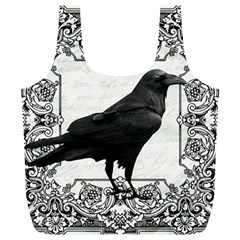 Vintage Halloween Raven Full Print Recycle Bags (l)  by Valentinaart