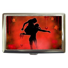 Dancing Couple On Red Background With Flowers And Hearts Cigarette Money Cases by FantasyWorld7