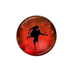 Dancing Couple On Red Background With Flowers And Hearts Hat Clip Ball Marker (10 Pack) by FantasyWorld7