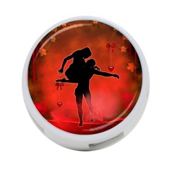 Dancing Couple On Red Background With Flowers And Hearts 4-port Usb Hub (one Side) by FantasyWorld7