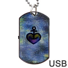 Anchorheartabstract Dog Tag Usb Flash (one Side) by MomnMeMooCow2