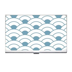 Art Deco,shell Pattern,teal,white Business Card Holders by NouveauDesign