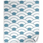 Art deco,shell pattern,teal,white Canvas 8  x 10  8.15 x9.66  Canvas - 1