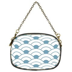 Art Deco,shell Pattern,teal,white Chain Purses (one Side)  by NouveauDesign