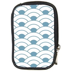 Art Deco,shell Pattern,teal,white Compact Camera Cases by NouveauDesign