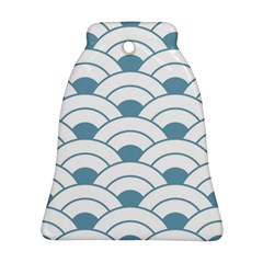 Art Deco,shell Pattern,teal,white Ornament (bell) by NouveauDesign