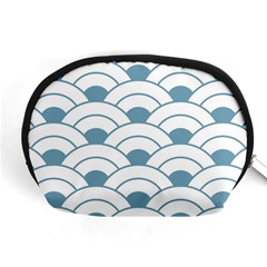 Art Deco,shell Pattern,teal,white Accessory Pouches (medium)  by NouveauDesign