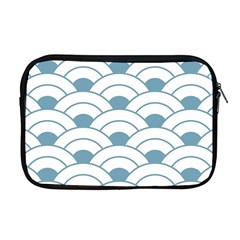 Art Deco,shell Pattern,teal,white Apple Macbook Pro 17  Zipper Case by NouveauDesign