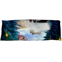 Christmas, Snowman With Santa Claus And Reindeer Body Pillow Case Dakimakura (two Sides) by FantasyWorld7