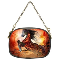 Awesome Creepy Running Horse With Skulls Chain Purses (two Sides)  by FantasyWorld7