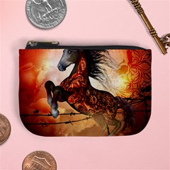 Awesome Creepy Running Horse With Skulls Mini Coin Purses by FantasyWorld7