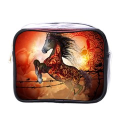 Awesome Creepy Running Horse With Skulls Mini Toiletries Bags by FantasyWorld7