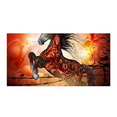 Awesome Creepy Running Horse With Skulls Satin Wrap by FantasyWorld7